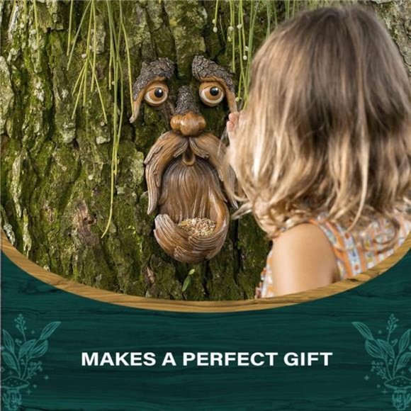 Tree Faces Decor Outdoor – Tree Hugger Yard Art Garden Decoration – Bird Feeders - Picture 12 of 12